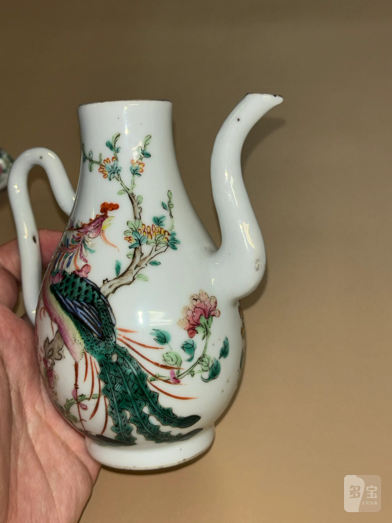 清同治 粉彩凤穿牡丹纹梨形壶 - 图10